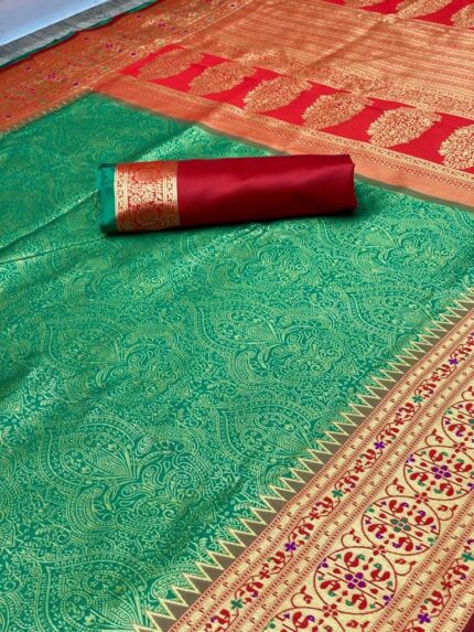 Beautiful Design Women's Banarasi Jacquard Cotton Silk Saree